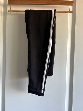 adidas Black Leggings with White Side Stripe